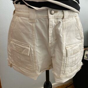a.n.a White Cargo Shorts Utility Style